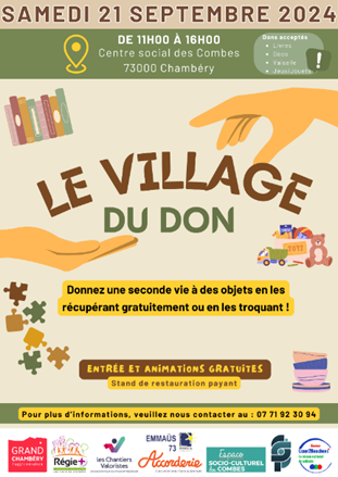 Les Chantiers Valoristes au Village du Don au Centre Social des Combes (Chambéry-le-Haut)